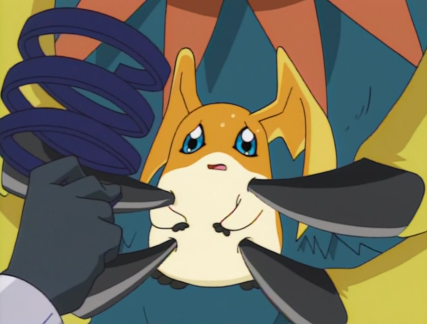 Kaiser about to put Evil Spiral on Patamon